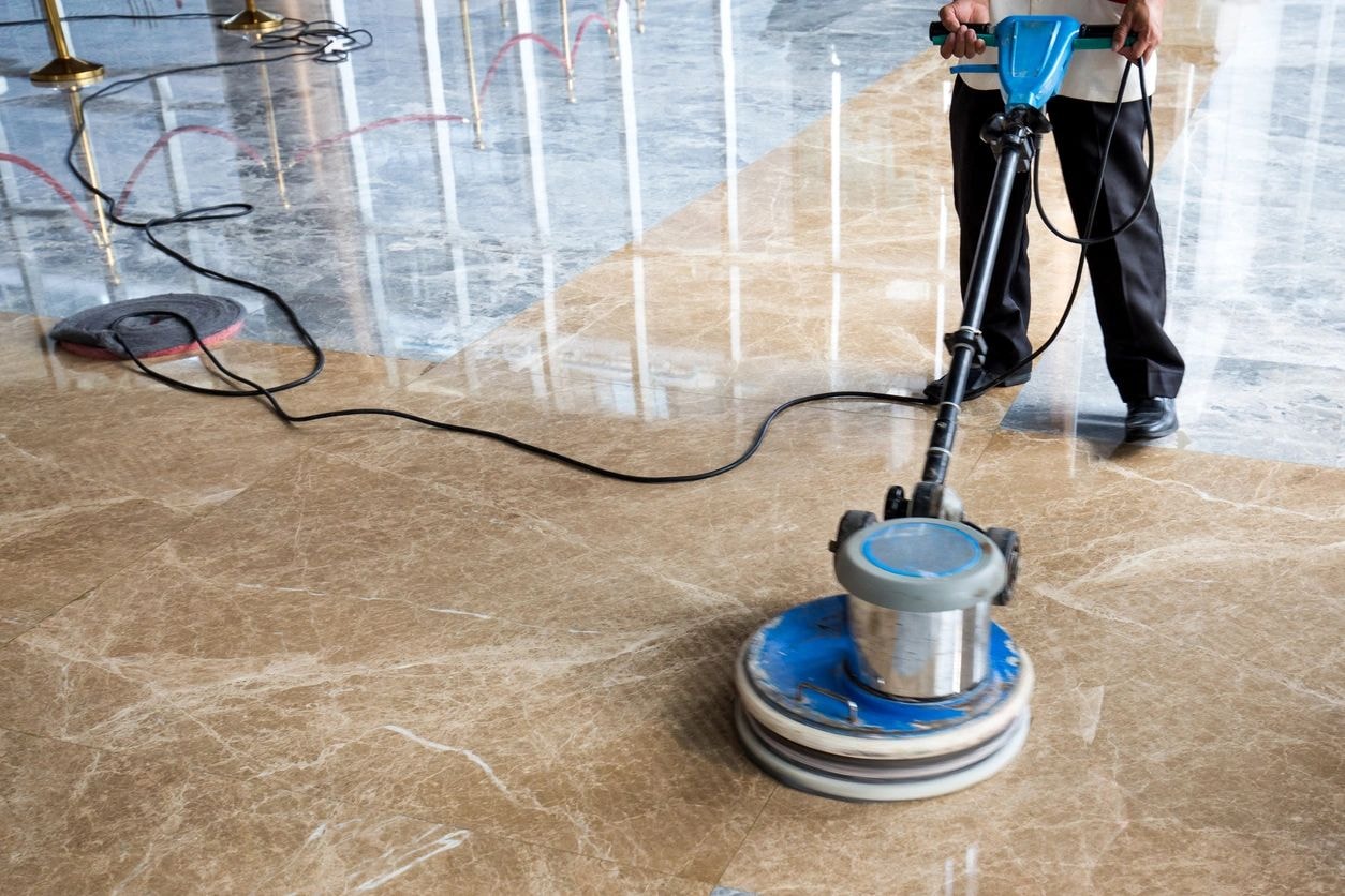 Hardwood floor polish and buff service