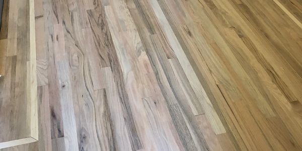Custom hardwood floor staining